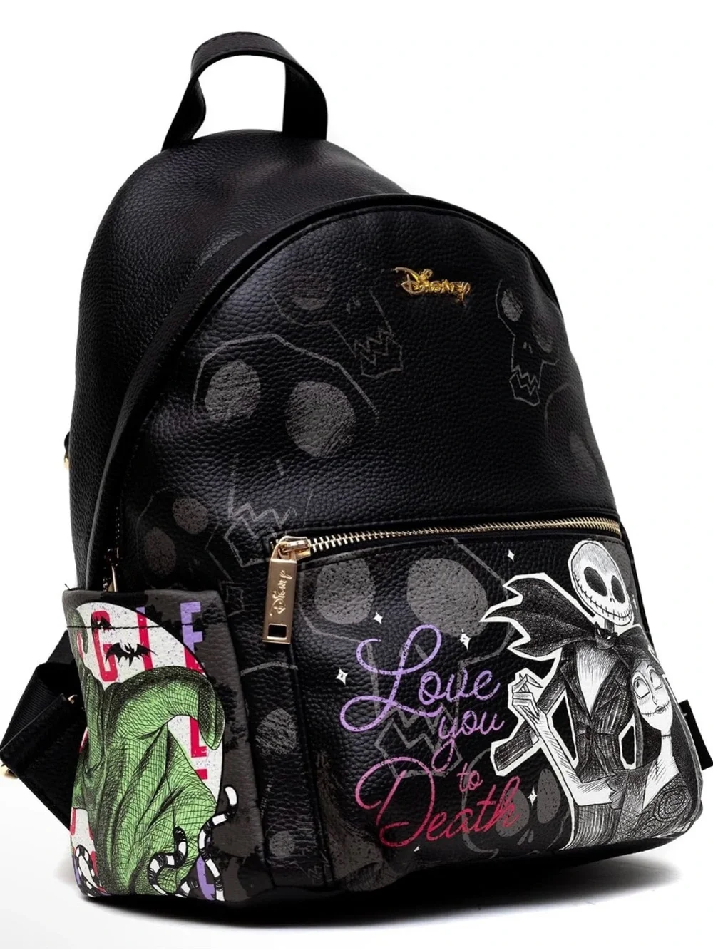 NWT Disney Nightmare Before Christmas Jack and Sally 12” Vegan Leather Backpack